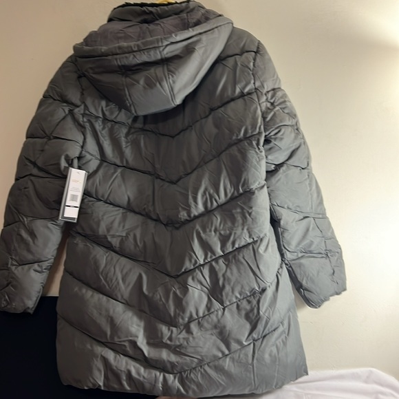 NEW Big Chill Chevron Quilted Puffer Gray Jacket/Coat w/ Hood, Size XL & 2X - Picture 5 of 5